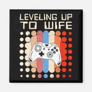 Levelling Up To Wife Gaming Engagement Bride Annou Magnet