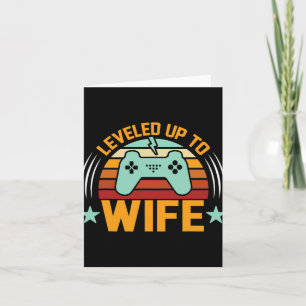 Levelling Up To Wife Newly Married Gamer Funny Gam Card