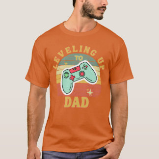 Levelling Upo Dad Funny Gaming Gamer Dad retro vin T-Shirt