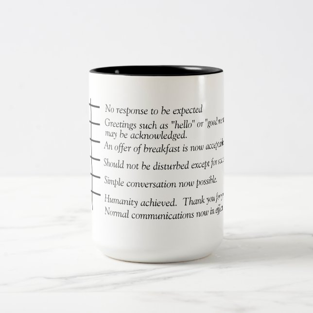 Levels of Humanity coffee graph mug. Two-Tone Coffee Mug (Center)
