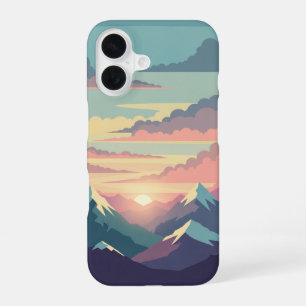 Lever de Soleil Vintage sur les Montagnes iPhone 16 Case