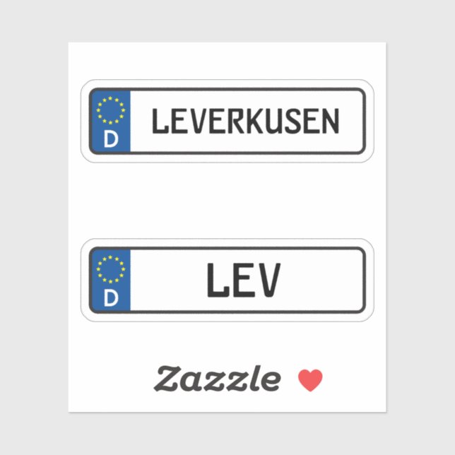 Leverkusen kennzeichen, German Car License Plate (Sheet)