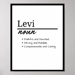 Levi, Boy Personalised Name Definition Poster