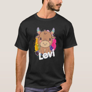 LEVI Cute Boy Name with adorable Cow T-Shirt