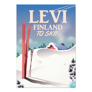 Levi, Finland ski travel poster