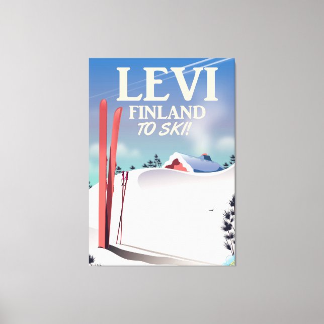 Levi, Finland ski travel poster Canvas Print (Front)