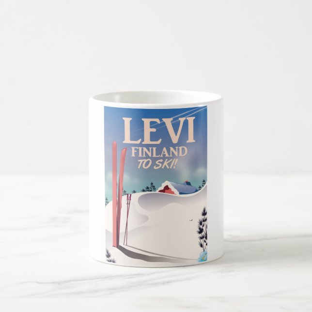 Levi, Finland ski travel poster Magic Mug (Center)