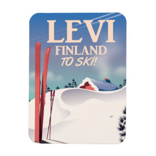 Levi, Finland ski travel poster Magnet