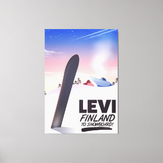 Levi Finland Snowboarding travel poster Canvas Print
