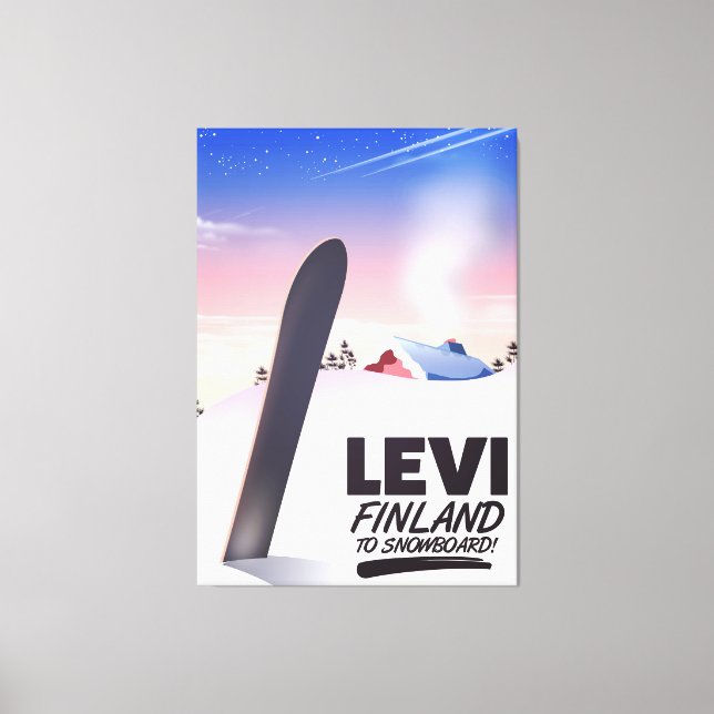 Levi Finland Snowboarding travel poster Canvas Print (Front)