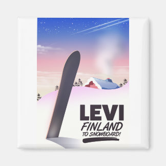 Levi Finland Snowboarding travel poster Magnet