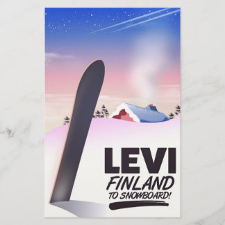 Levi Finland Snowboarding travel poster Stationery