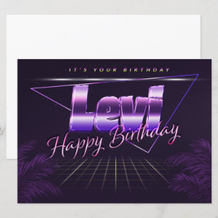 Levi Name Vorname lila retro Karte Geburtstag Card