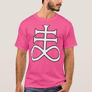 Leviathan Cross White Body Black Outline T-Shirt