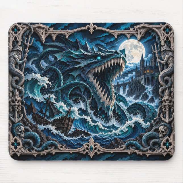 Leviathan, Paper Cut Monster Mouse Mat (Front)