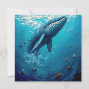 Leviathan’s Flight to Freedom – Surreal Whale Art Card