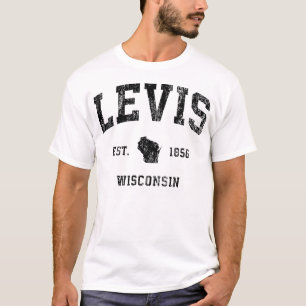 Levis Wisconsin Wi Vintage Athletic Black Sports T-Shirt