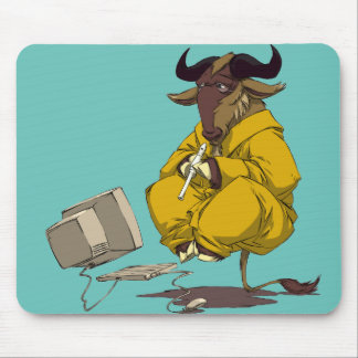 Levitating, meditating and flute-playing GNU Mouse Mat