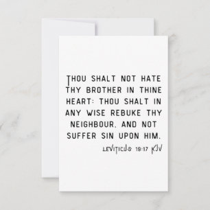 Leviticus 19:17 KJV Bible Scripture Greeting Card