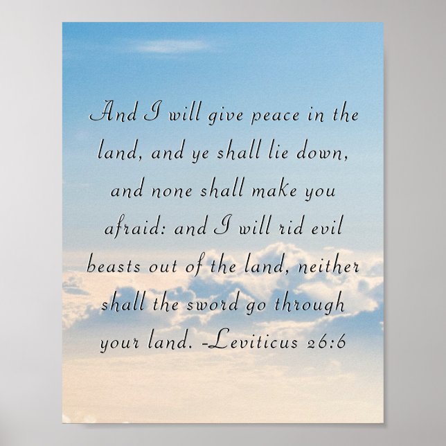 Leviticus 26:6 Scripture Poster (Front)
