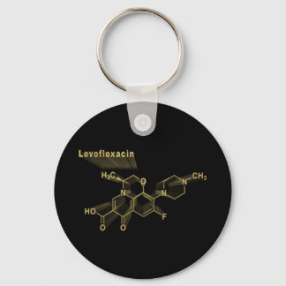 Levofloxacin antibiotic drug, gold formula key ring
