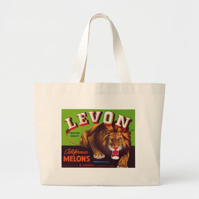 Levon California Melons Large Tote Bag (Front)