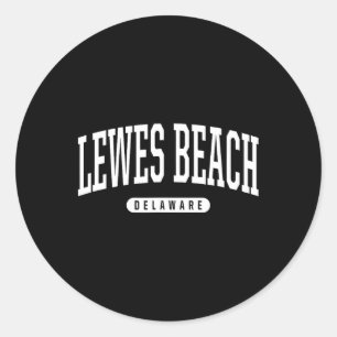 Lewes Beach Delaware Vacation College Style De Usa Classic Round Sticker