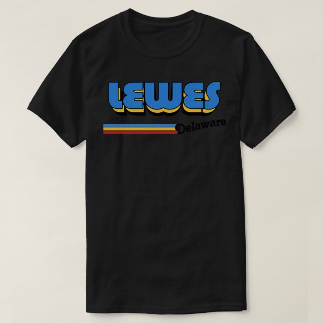 Lewes Delaware Retro Style Design T-Shirt (Design Front)