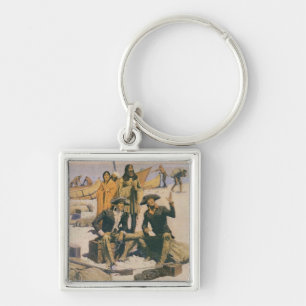 Lewis and Clark at the Columbia River Key Ring