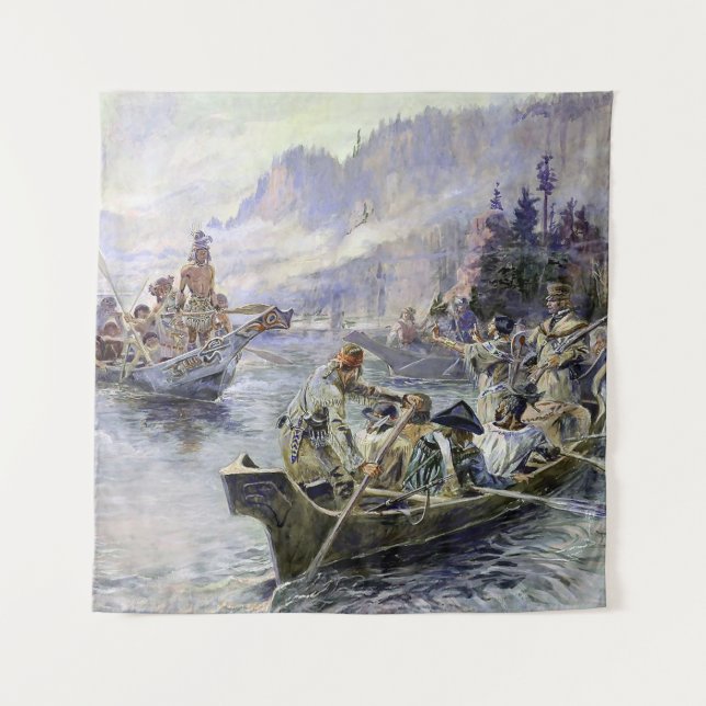 “Lewis and Clark” by Charles M Russell Tapestry (Front)