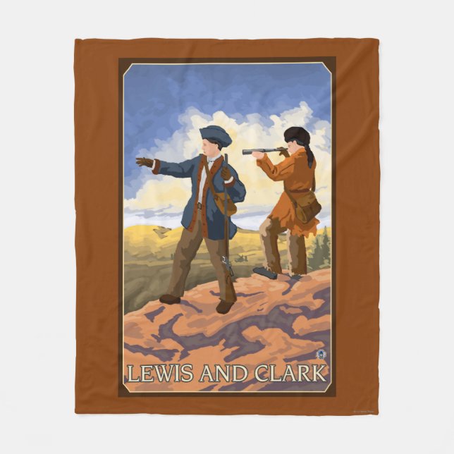 Lewis and Clark Exploring the West Fleece Blanket (Front)