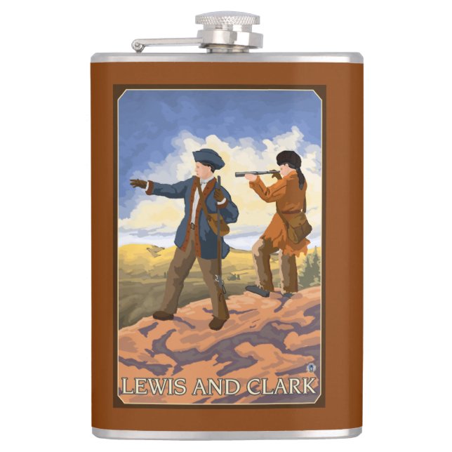 Lewis and Clark Exploring the West Hip Flask (Front)