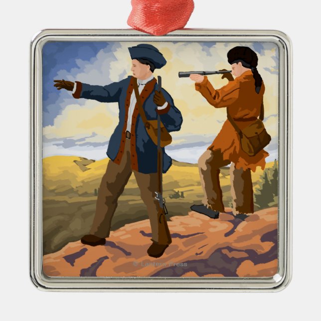 Lewis and Clark Exploring the West Metal Tree Decoration (Front)