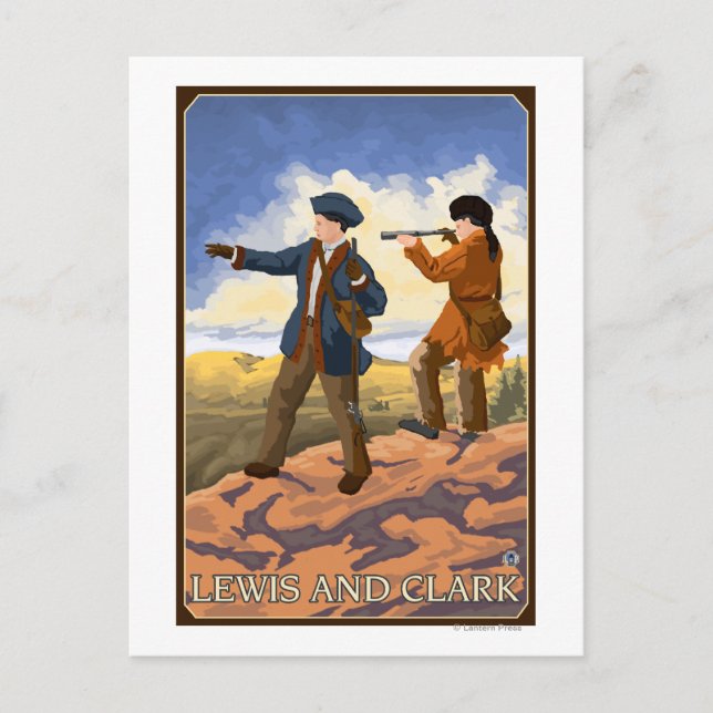 Lewis and Clark Exploring the West Postcard (Front)