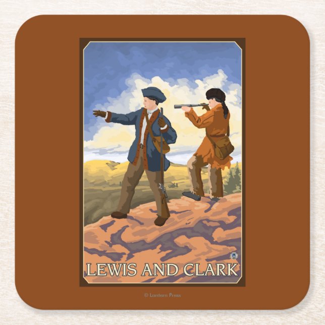 Lewis and Clark Exploring the West Square Paper Coaster (Front)