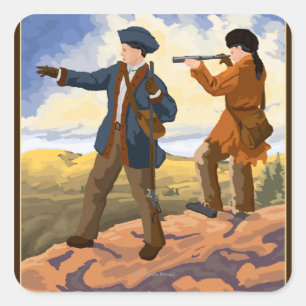 Lewis and Clark Exploring the West Square Sticker