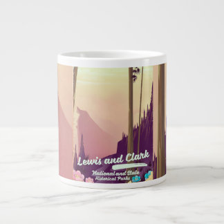 Lewis and Clark National and state park poster Large Coffee Mug