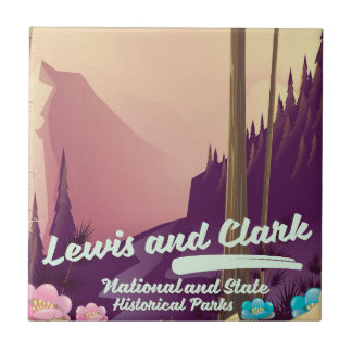 Lewis and Clark National and state park poster Tile