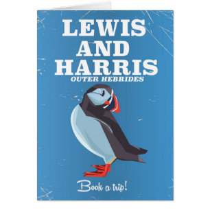 Lewis and Harris Scotland Puffin travel poster