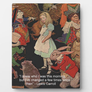Lewis Carroll Illustration & Mind Change Quote Plaque