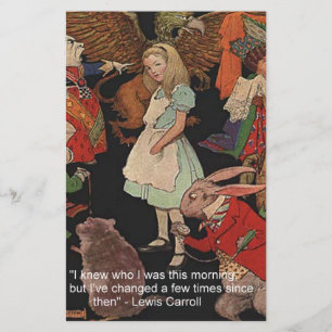 Lewis Carroll Illustration & Mind Change Quote Stationery