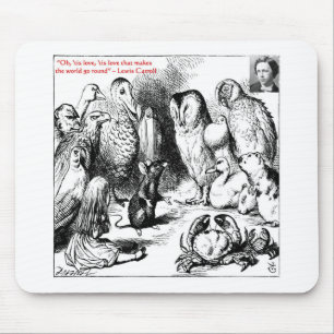Lewis Carroll Looking Glass Illustration & Quote Mouse Mat