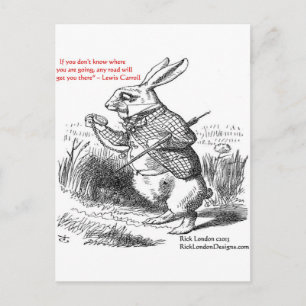 Lewis Carroll Looking Glass Illustration & Quote Postcard
