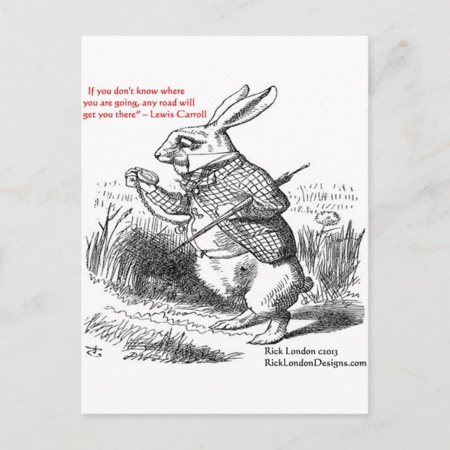 Lewis Carroll Looking Glass Illustration & Quote Postcard (Front)