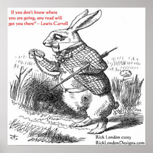 Lewis Carroll Looking Glass Illustration & Quote Poster