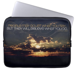 Lewis Cass "Doubt" Inspirational Quote Laptop Sleeve