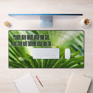 Lewis Cass Inspirational Quote "Doubt" Desk Mat