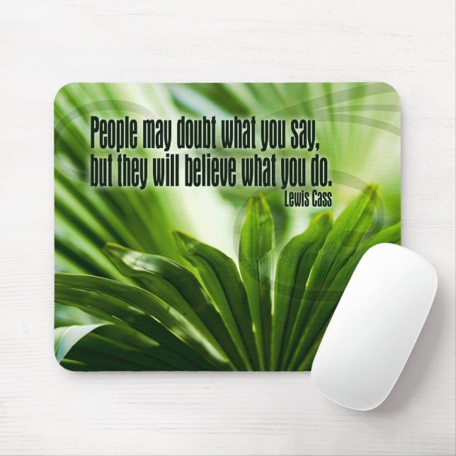 Lewis Cass Inspirational Quote "Doubt" Mouse Mat (With Mouse)
