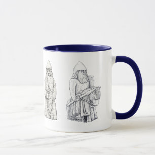 Lewis chessmen stipple art mug