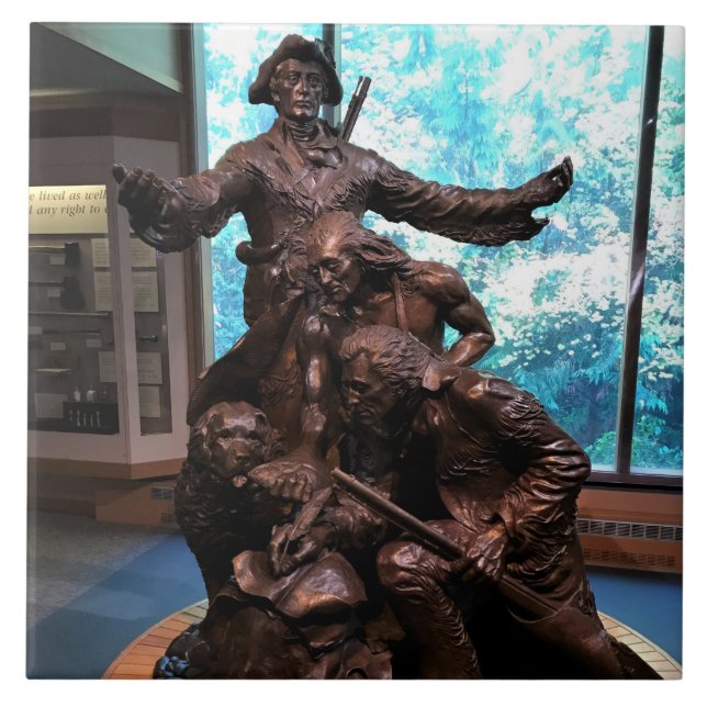 Lewis & Clark Statue, Fort Clatsop, Oregon Tile (Front)